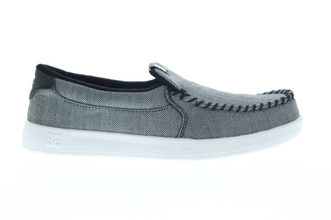 DC Villain 2 TX SE ADYS100568 Mens Gray Canvas Slip On Athletic Skate Shoes
