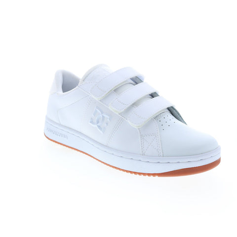 DC Striker ADYS100716-WW0 Mens White Leather Skate Inspired Sneakers Shoes