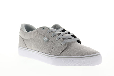 DC Anvil TX SE ADYS300036 Mens Gray Canvas Lace Up Skate Sneakers Shoes