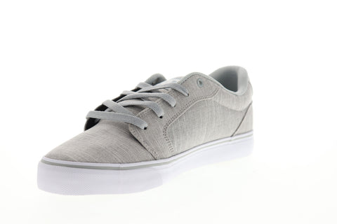 DC Anvil TX SE ADYS300036 Mens Gray Canvas Lace Up Skate Sneakers Shoes