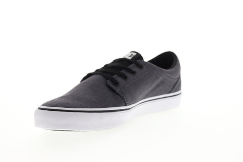 dc trase tx se adys300123 mens black canvas lace up athletic skate shoes