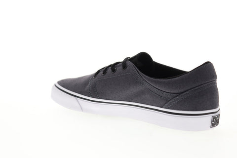 dc trase tx se adys300123 mens black canvas lace up athletic skate shoes