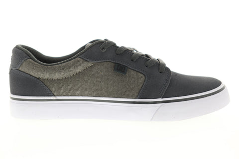 DC Anvil SE ADYS300147 Mens Gray Suede Low Top Lace Up Skate Sneakers Shoes