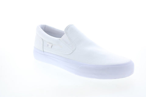 DC Trase Slip-On TX ADYS300184 Mens White Skate Inspired Sneakers Shoes