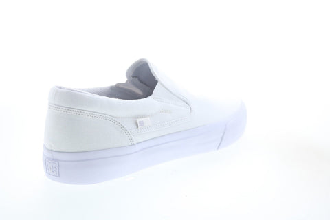 DC Trase Slip-On TX ADYS300184 Mens White Skate Inspired Sneakers Shoes