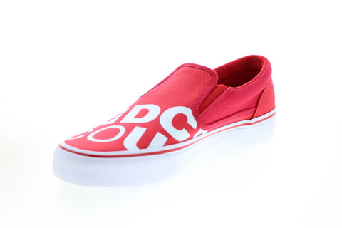 DC Trase Slip-On SP ADYS300185 Mens Red Canvas Skate Inspired Sneakers Shoes