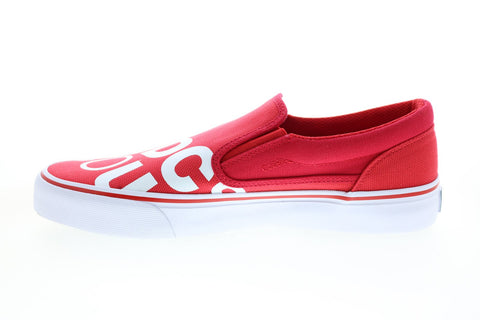 DC Trase Slip-On SP ADYS300185 Mens Red Canvas Skate Inspired Sneakers Shoes