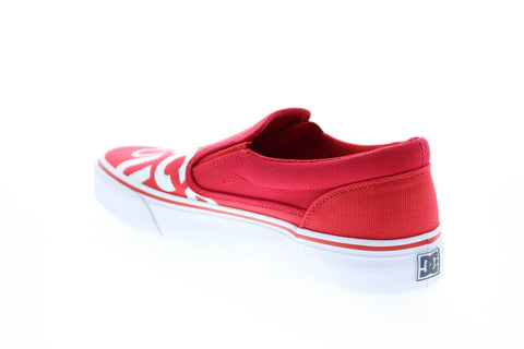 DC Trase Slip-On SP ADYS300185 Mens Red Canvas Skate Inspired Sneakers Shoes