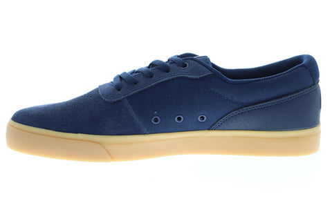 DC Switch ADYS300431 Mens Blue Suede Lace Up Skate Sneakers Shoes