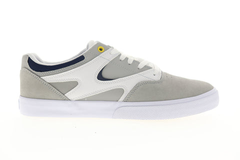 DC Kalis Vulc ADYS300569 Mens Gray Suede Lace Up Skate Sneakers Shoes