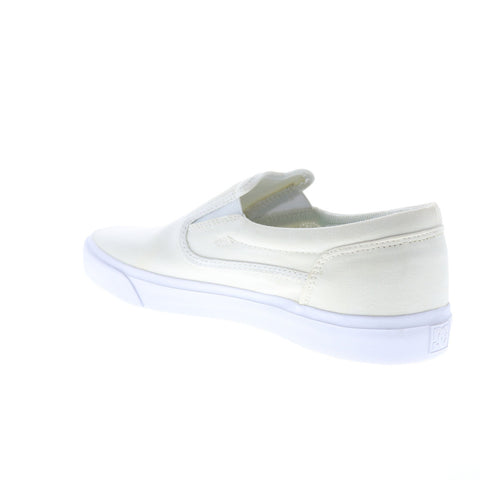 DC Trase Slip-On TX ADYS300602-WW0 Mens White Canvas Skate Sneakers Shoes