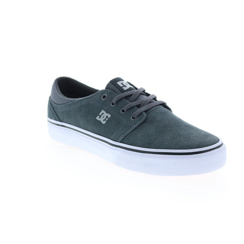 DC Trase Suede ADYS300652-XSSR Mens Gray Suede Skate Inspired Sneakers Shoes