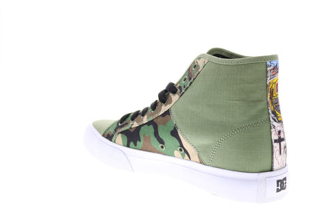 DC Basquiat Manual Hi Mens Green Collaboration & Limited Sneakers Shoes 