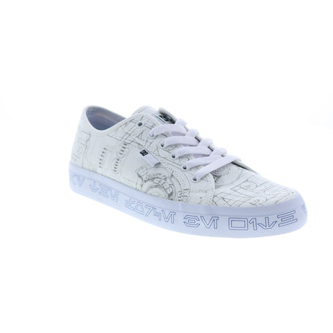 DC Star Wars Manual Mens White Canvas Lace Up Skate Inspired Sneakers Shoes