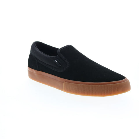 DC Manual Slip-On Leather ADYS300745-BGM Mens Black Suede Skate Sneakers Shoes