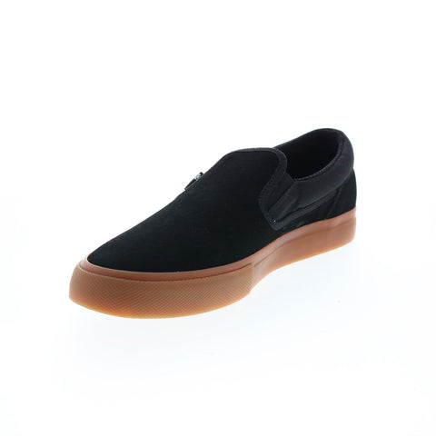 DC Manual Slip-On Leather ADYS300745-BGM Mens Black Suede Skate Sneakers Shoes