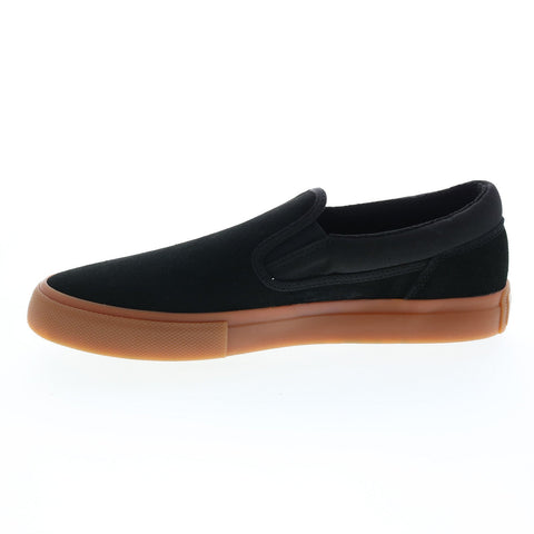 DC Manual Slip-On Leather ADYS300745-BGM Mens Black Suede Skate Sneakers Shoes