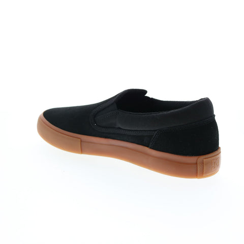 DC Manual Slip-On Leather ADYS300745-BGM Mens Black Suede Skate Sneakers Shoes