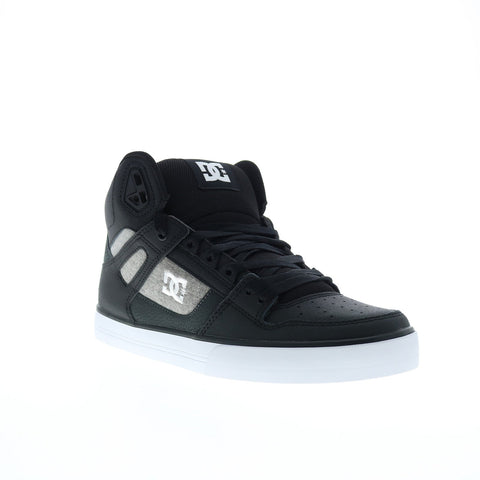 DC Pure High-Top WC ADYS400043-KWA Mens Black Leather Skate Sneakers Shoes