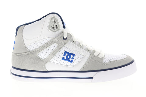 DC Pure High Top WC Mens White Leather Athletic Lace Up Skate Shoes