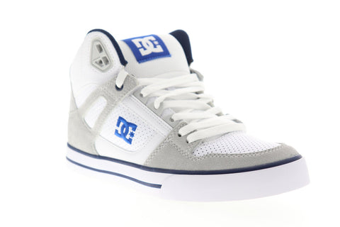 DC Pure High Top WC Mens White Leather Athletic Lace Up Skate Shoes