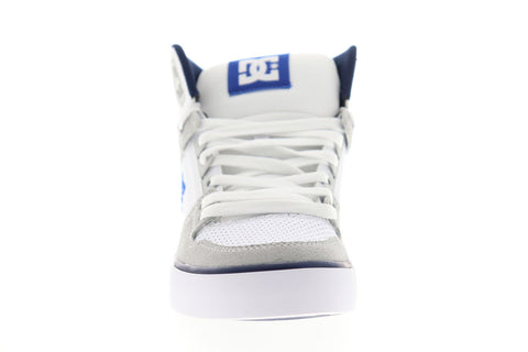 DC Pure High Top WC Mens White Leather Athletic Lace Up Skate Shoes