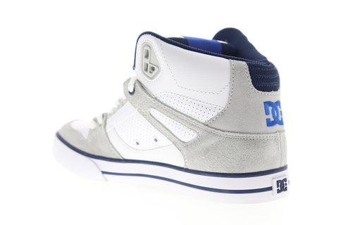 DC Pure High Top WC Mens White Leather Athletic Lace Up Skate Shoes