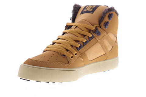 DC Pure HT WC SE ADYS400047 Mens Brown Nubuck Leather Skate Sneakers Shoes
