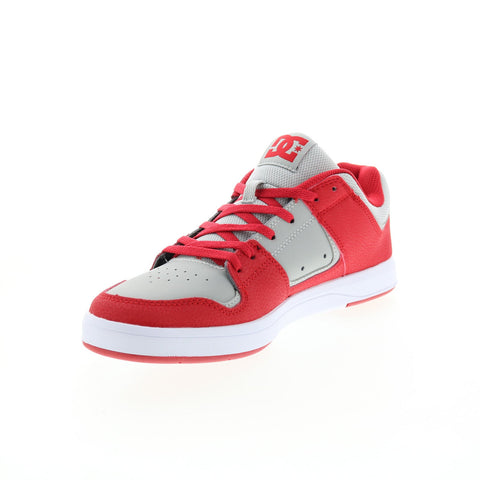 DC Cure ADYS400073-RGY Mens Red Gray Leather Skate Inspired Sneakers Shoes
