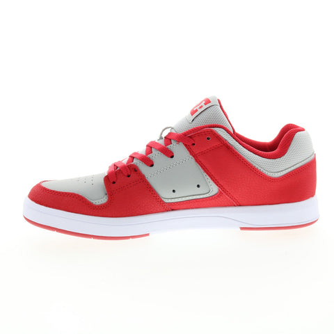 DC Cure ADYS400073-RGY Mens Red Gray Leather Skate Inspired Sneakers Shoes