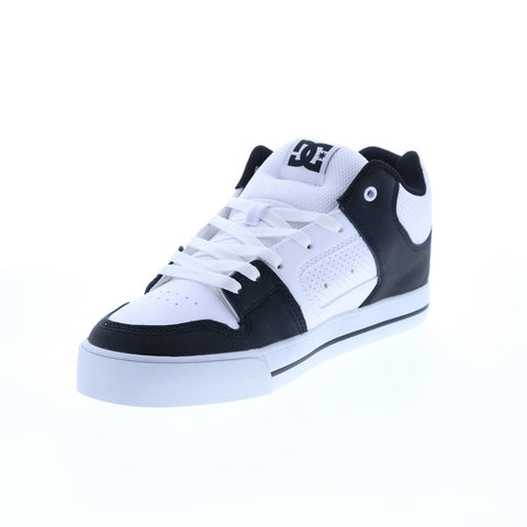 DC Pure Mid ADYS400082-WBI Mens White Leather Skate Inspired Sneakers Shoes