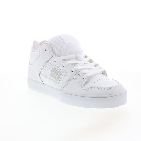 DC Pure Mid ADYS400082-WGY Mens White Leather Skate Inspired Sneakers Shoes