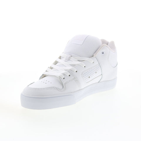 DC Pure Mid ADYS400082-WGY Mens White Leather Skate Inspired Sneakers Shoes
