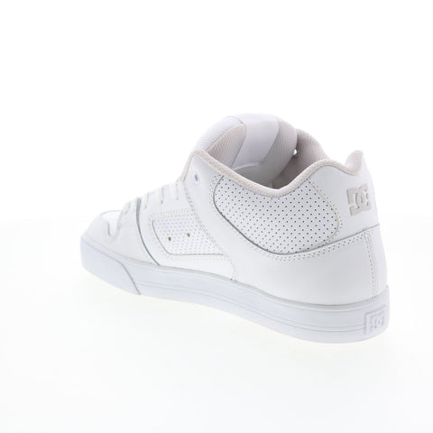 DC Pure Mid ADYS400082-WGY Mens White Leather Skate Inspired Sneakers Shoes