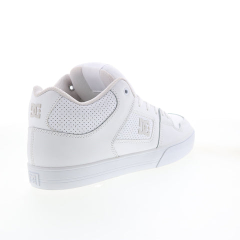 DC Pure Mid ADYS400082-WGY Mens White Leather Skate Inspired Sneakers Shoes