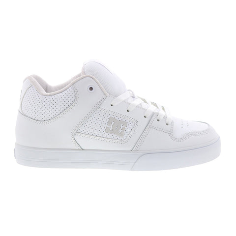 DC Pure Mid ADYS400082-WGY Mens White Leather Skate Inspired Sneakers Shoes