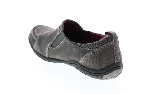 Earth Origins Alison Womens Gray Wide Suede Strap Lifestyle Sneakers Shoes