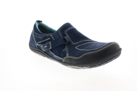 Earth Origins Alison Womens Blue Suede Strap Lifestyle Sneakers Shoes