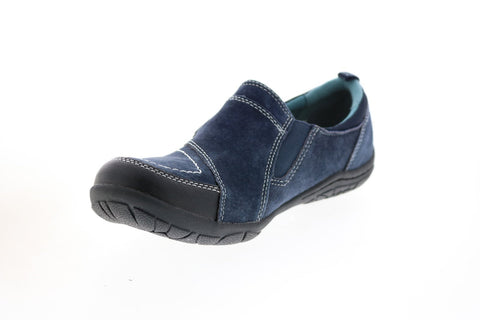 Earth Origins Alison Womens Blue Suede Strap Lifestyle Sneakers Shoes