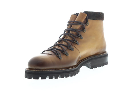 Bruno Magli Alpino ALPINO Mens Brown Leather Lace Up Hiking Boots Shoes