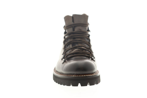 Bruno Magli Alpino Mens Brown Leather High Top Lace Up Casual Dress Boots