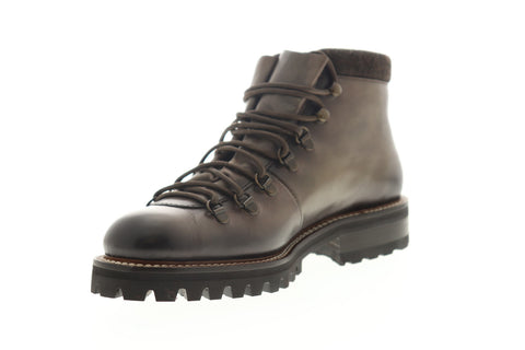 Bruno Magli Alpino Mens Brown Leather High Top Lace Up Casual Dress Boots