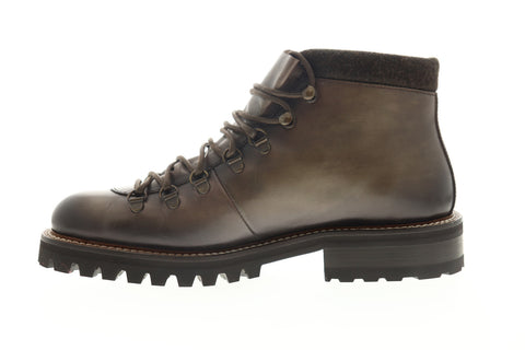 Bruno Magli Alpino Mens Brown Leather High Top Lace Up Casual Dress Boots