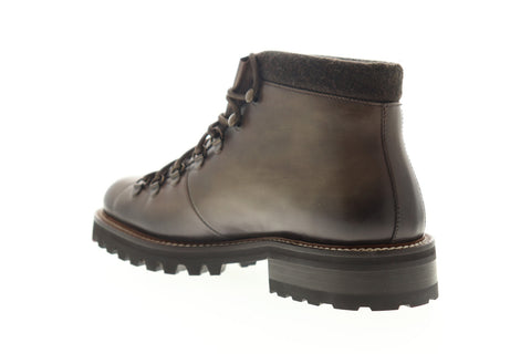 Bruno Magli Alpino Mens Brown Leather High Top Lace Up Casual Dress Boots