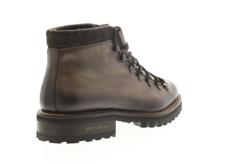 Bruno Magli Alpino Mens Brown Leather High Top Lace Up Casual Dress Boots