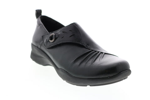 Earth Amity Soft Leather Slip On Womens Black Loafer Slippers Shoes