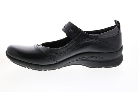 Earth Angelica Leather Womens Black Narrow Mary Jane Flats Shoes