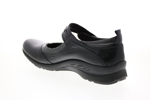 Earth Angelica Leather Womens Black Narrow Mary Jane Flats Shoes