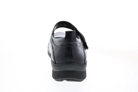 Earth Angelica Leather Womens Black Narrow Mary Jane Flats Shoes