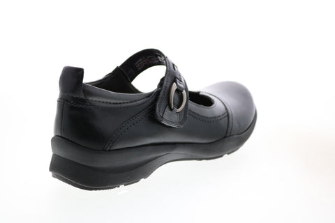 Earth Angelica Leather Womens Black Narrow Mary Jane Flats Shoes